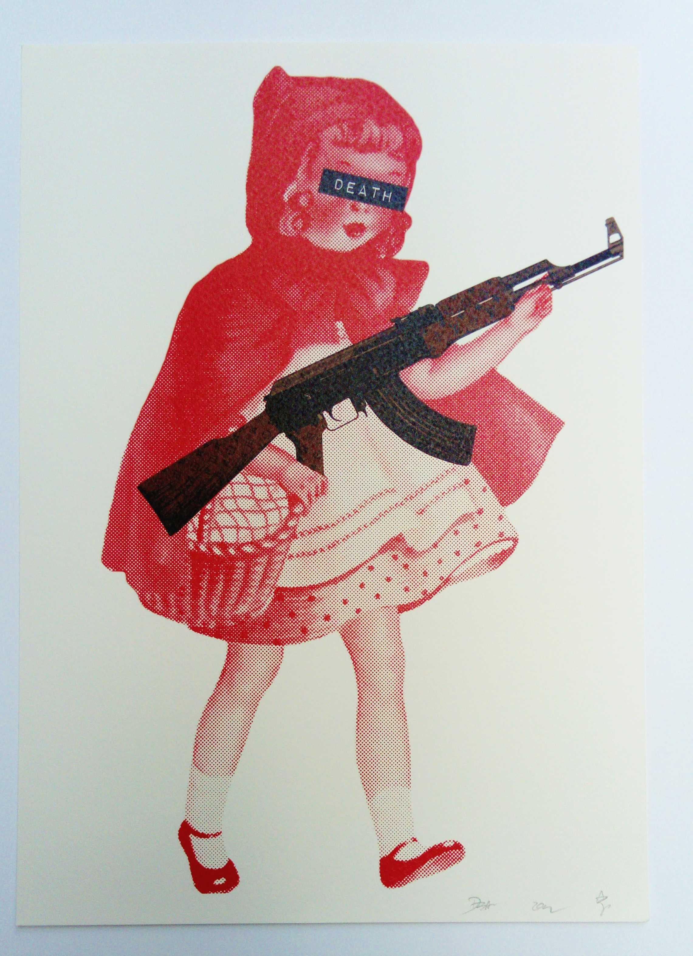 Little Red Riding Hood with Gun - Print by Death NYC