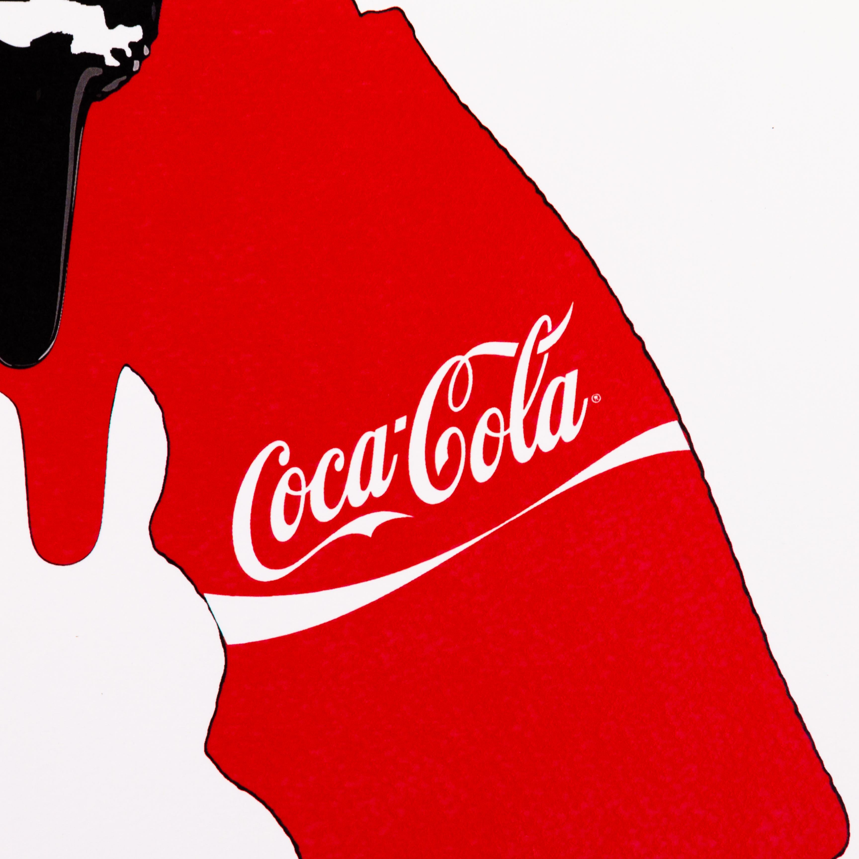 Aus einer privaten Sammlung.
Death NYC Signierter Limited Ed Pop Art Druck Coca Cola Pistolen, signiert
