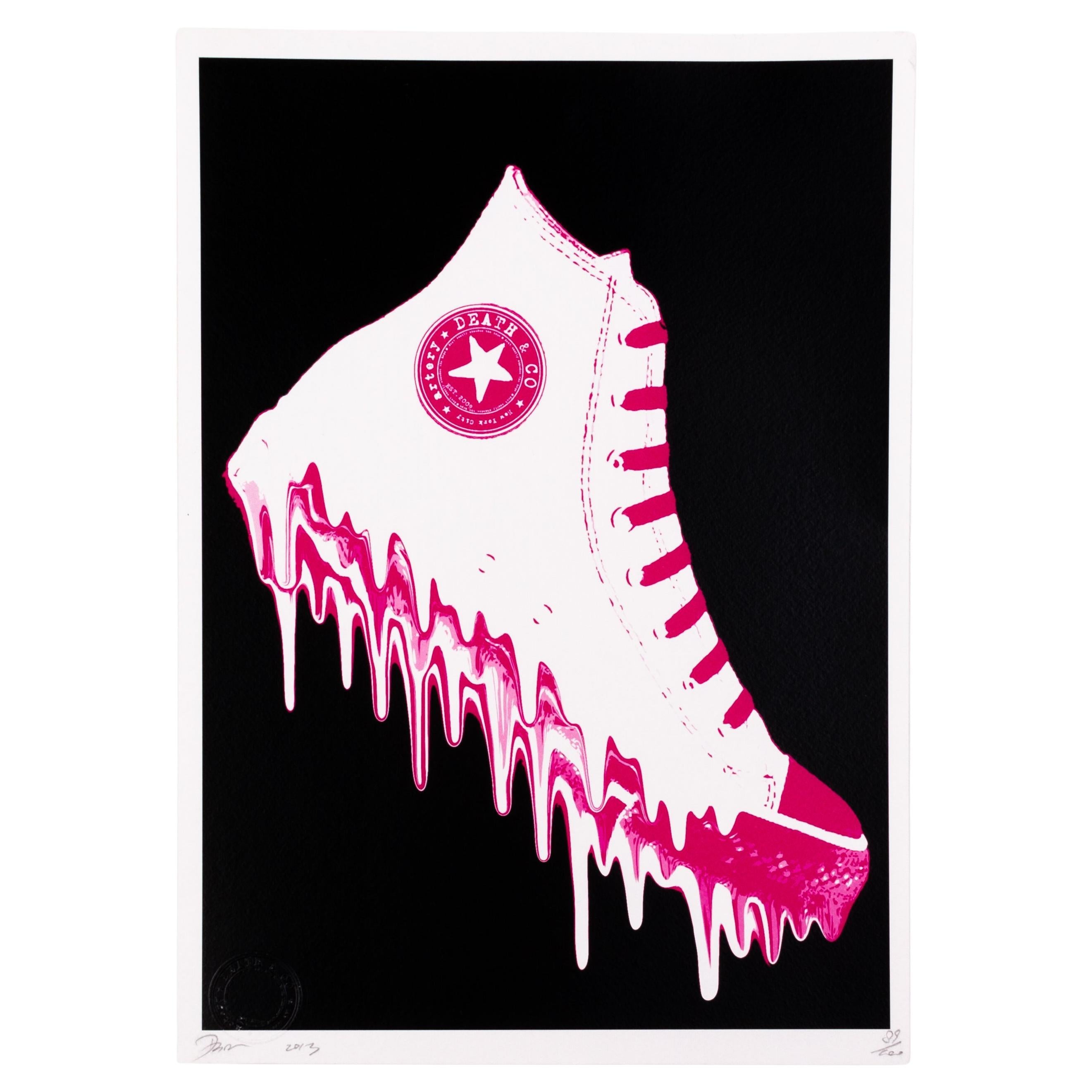 Death NYC Signed Limited Ed Pop Art Print Converse Sneaker For Sale