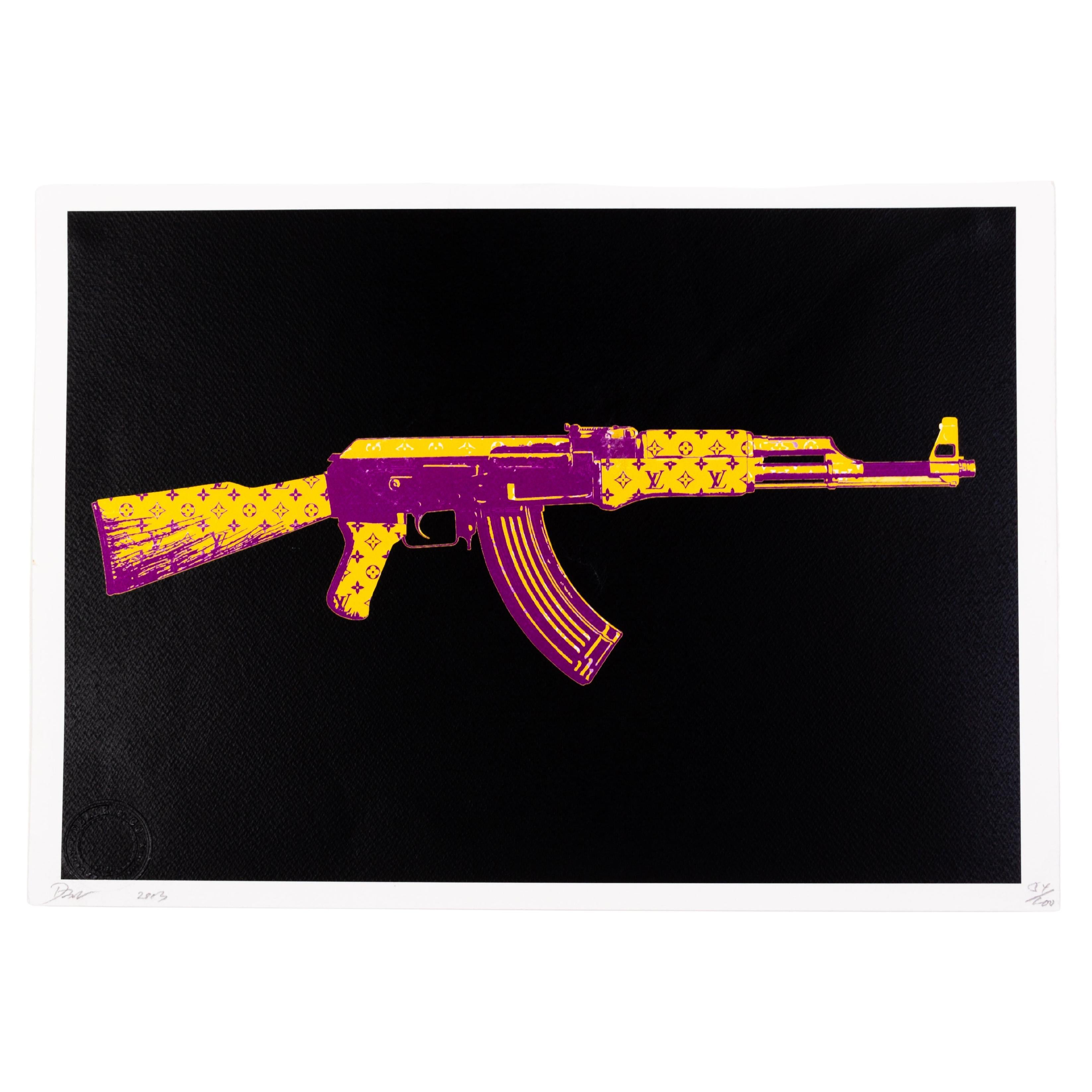 Death NYC Signed Limited Ed Pop Art Print Louis Vuitton AK47 For Sale