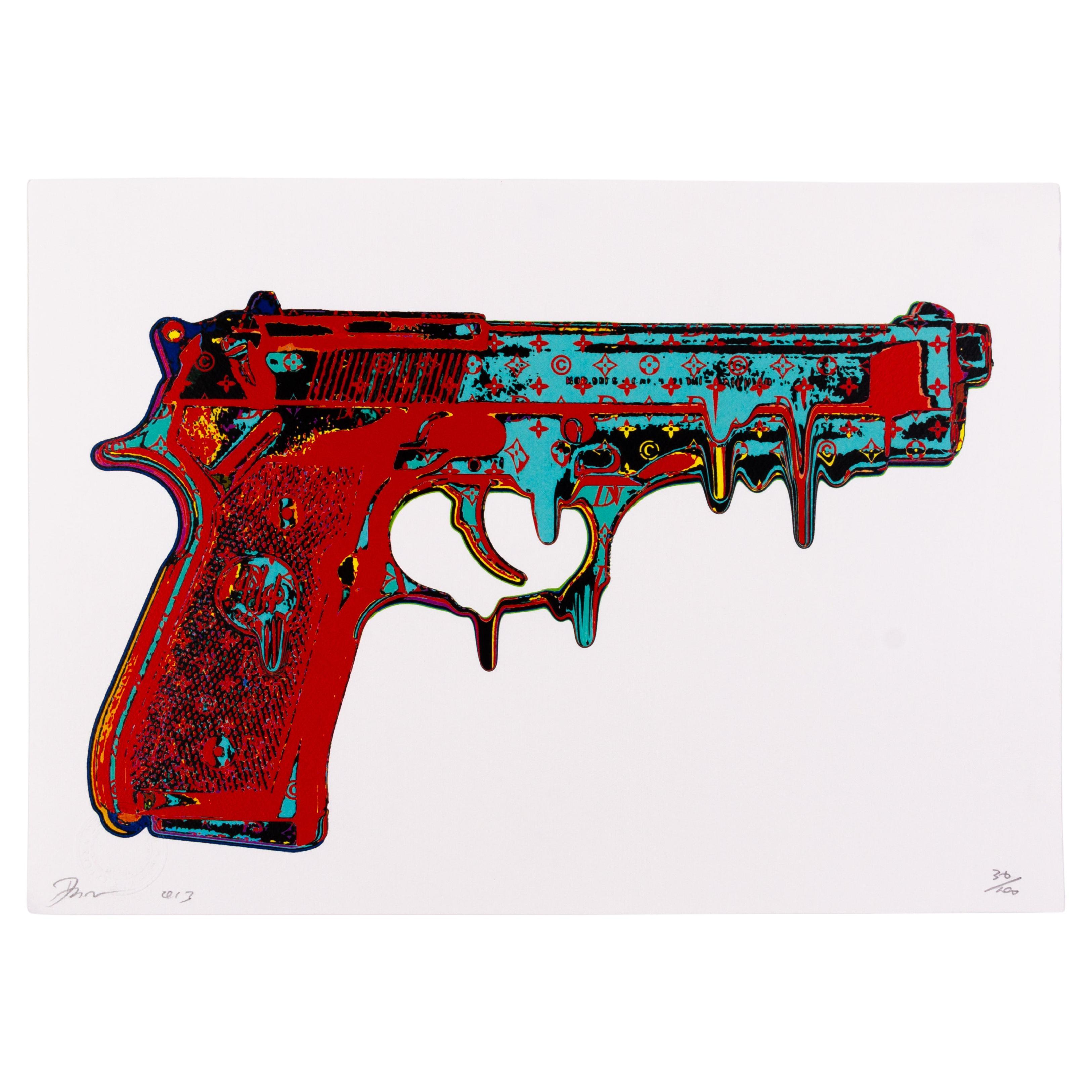 Death NYC Signed Limited Ed Pop Art Print Louis Vuitton Gun For Sale
