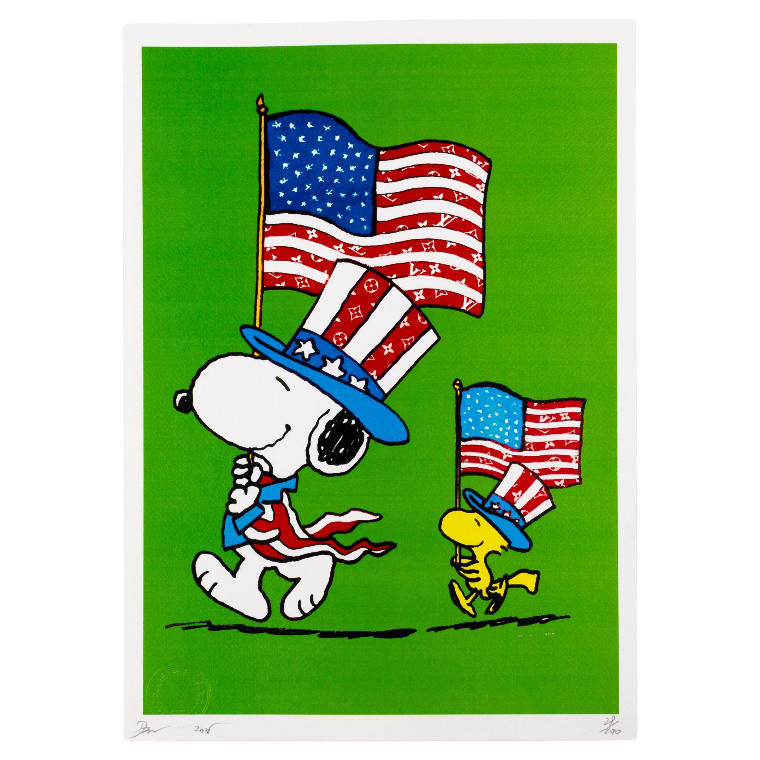 Death NYC Signed Limited Ed Pop Art Print Snoopy America For Sale