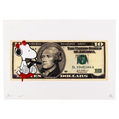 Death NYC, signiert, limitierte Auflage, Pop-Art-Druck, Schnoopy-Dollar Bill
