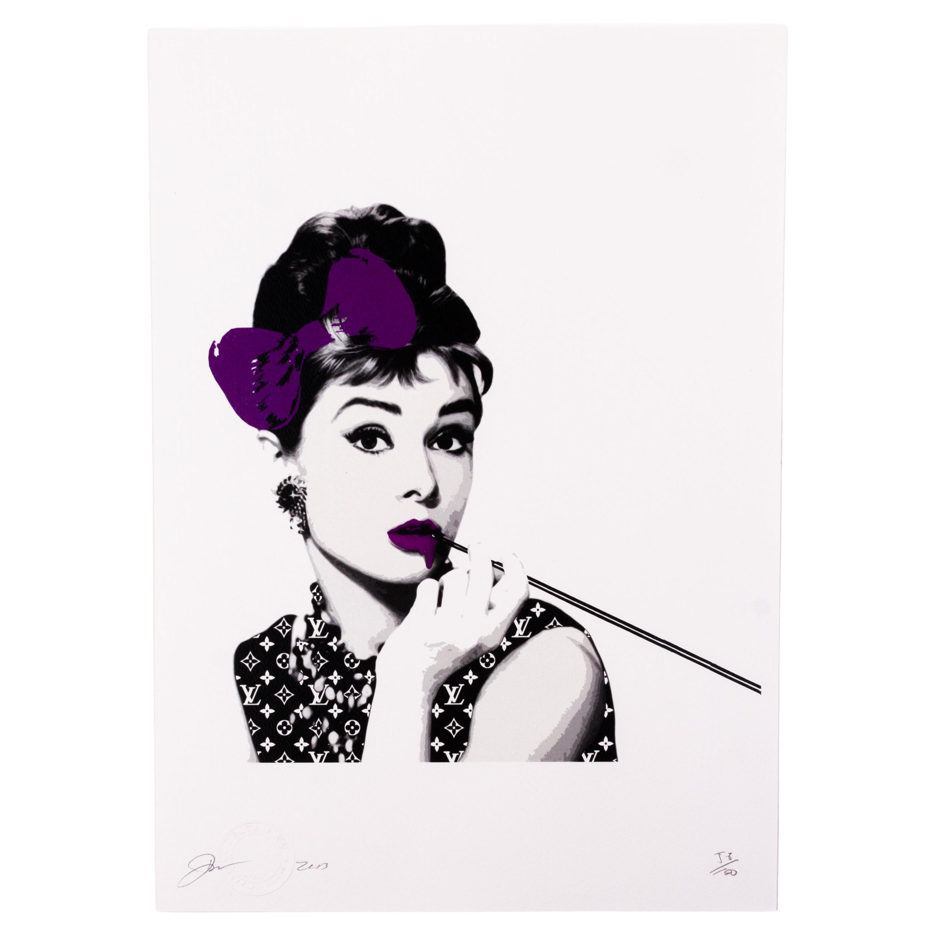Death NYC Signed Pop Art Print Louis Vuitton Audrey Hepburn For Sale