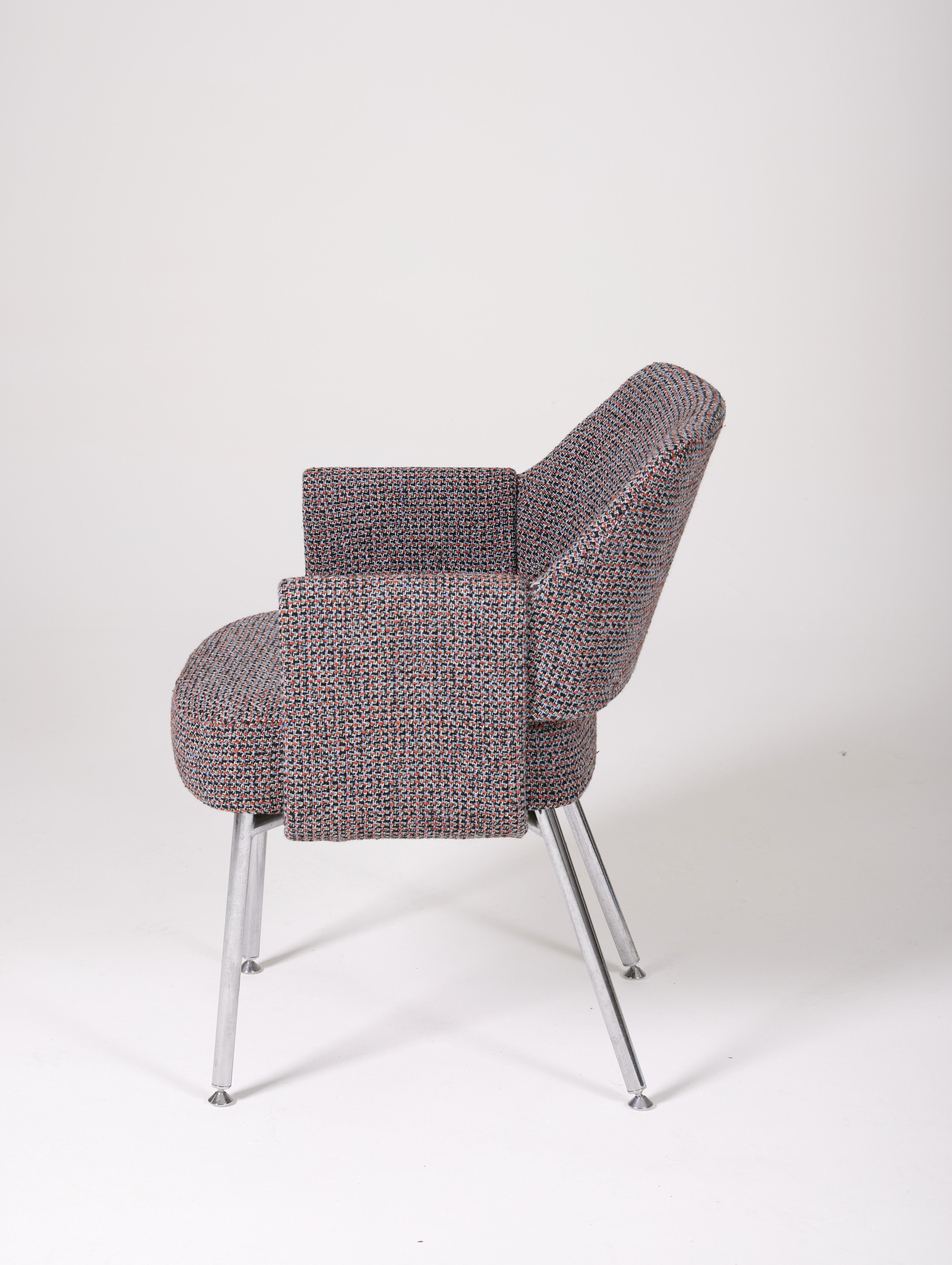 Scandinavian Modern Deauville Airborne armchair in tweed For Sale