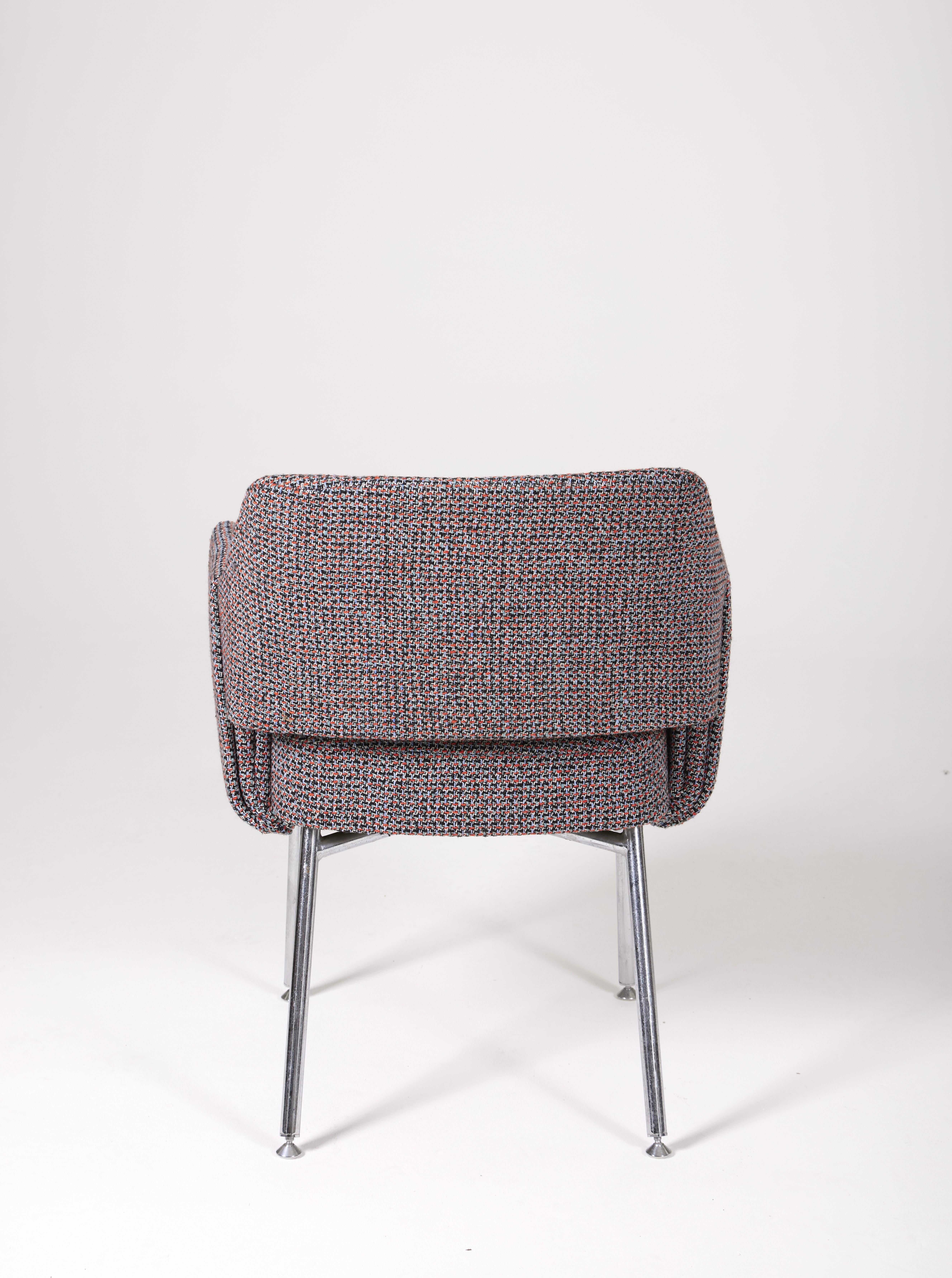 French Deauville Airborne armchair in tweed For Sale
