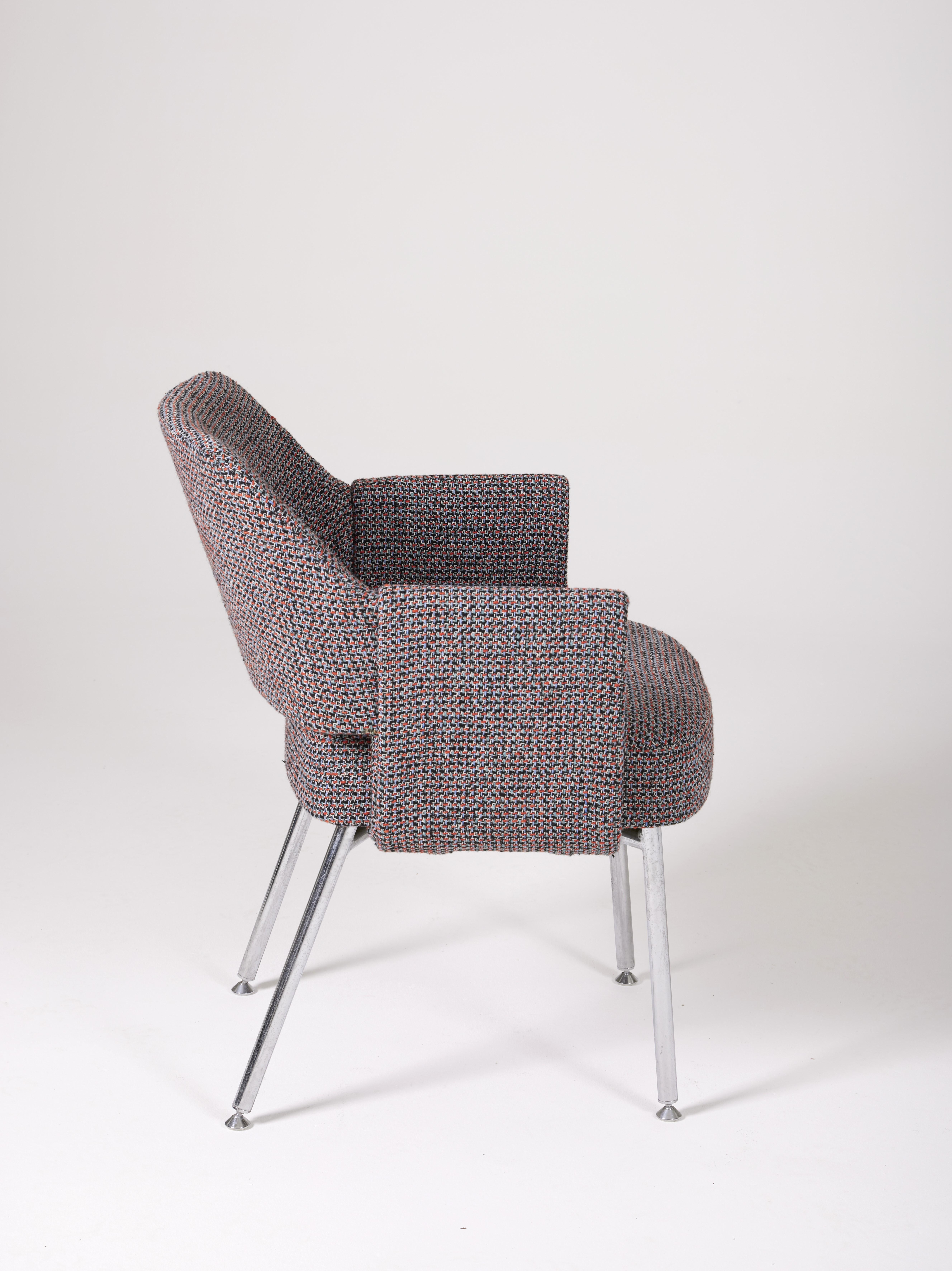 Deauville Airborne armchair in tweed In Good Condition For Sale In PARIS, FR