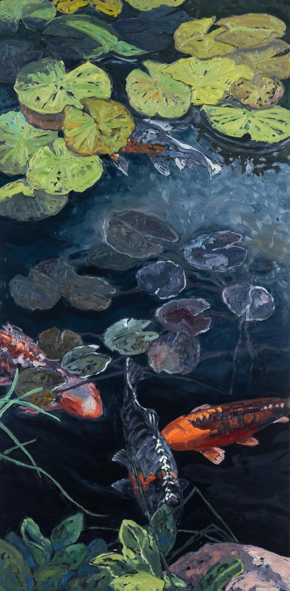 Deb Komitor Animal Painting - "Calming Waters" Oil Painting