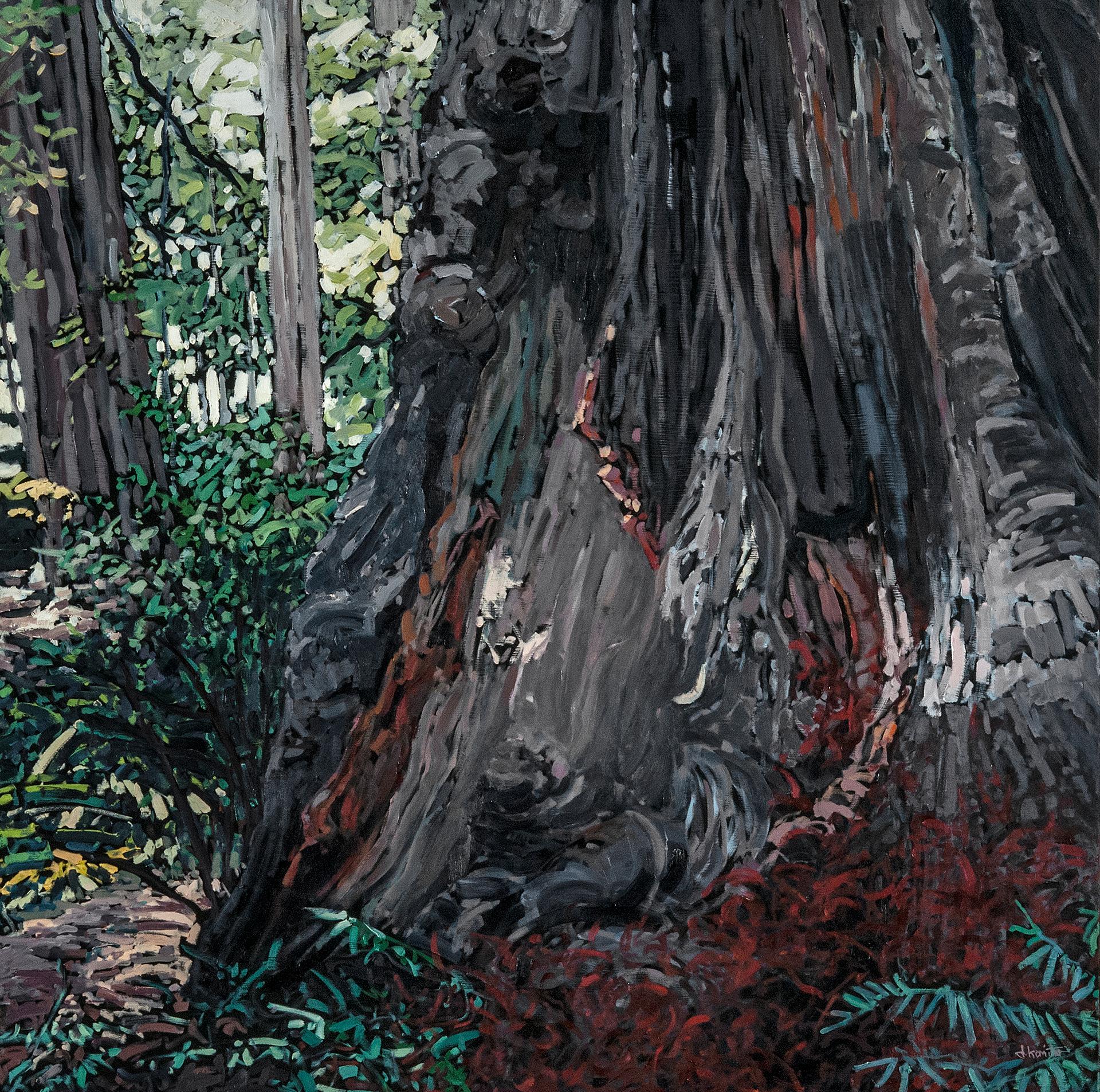 Figurative Painting Deb Komitor - Peinture à l'huile « Old Man of the Forest » (L'ancien homme de la forêt)
