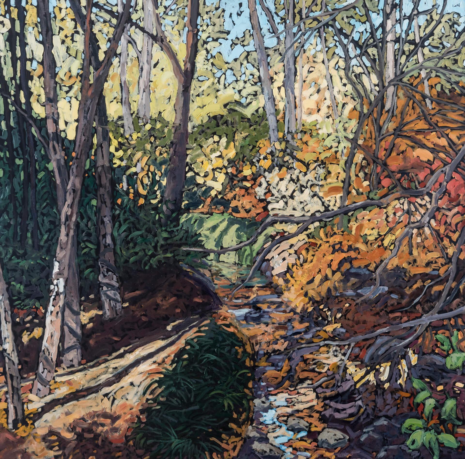 Landscape Painting de Deb Komitor - Encanto del Viejo Mundo, Pintura al Óleo Original