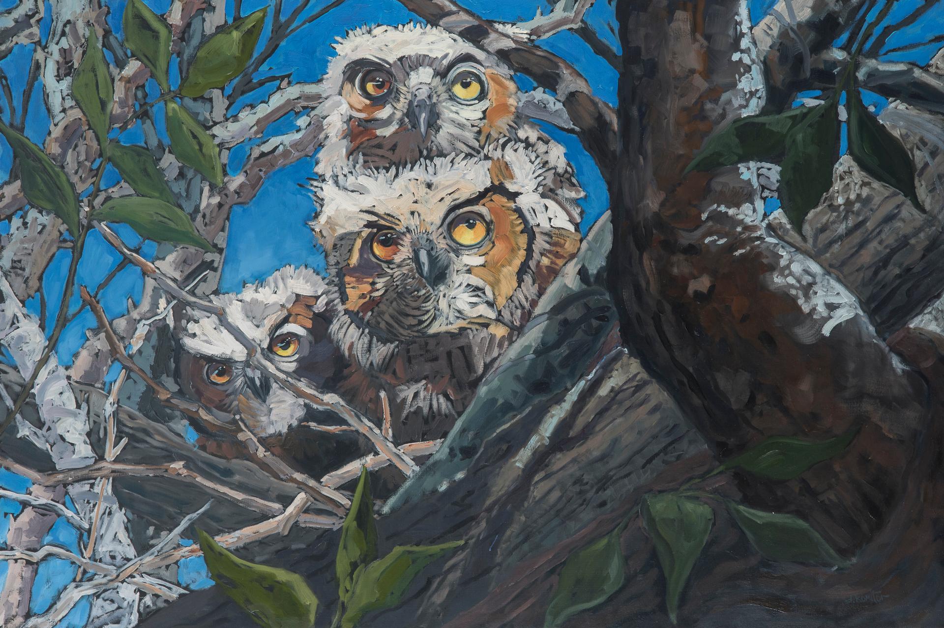 « The Disciples » (2023) de Deb Komitor, peinture à l'huile originale