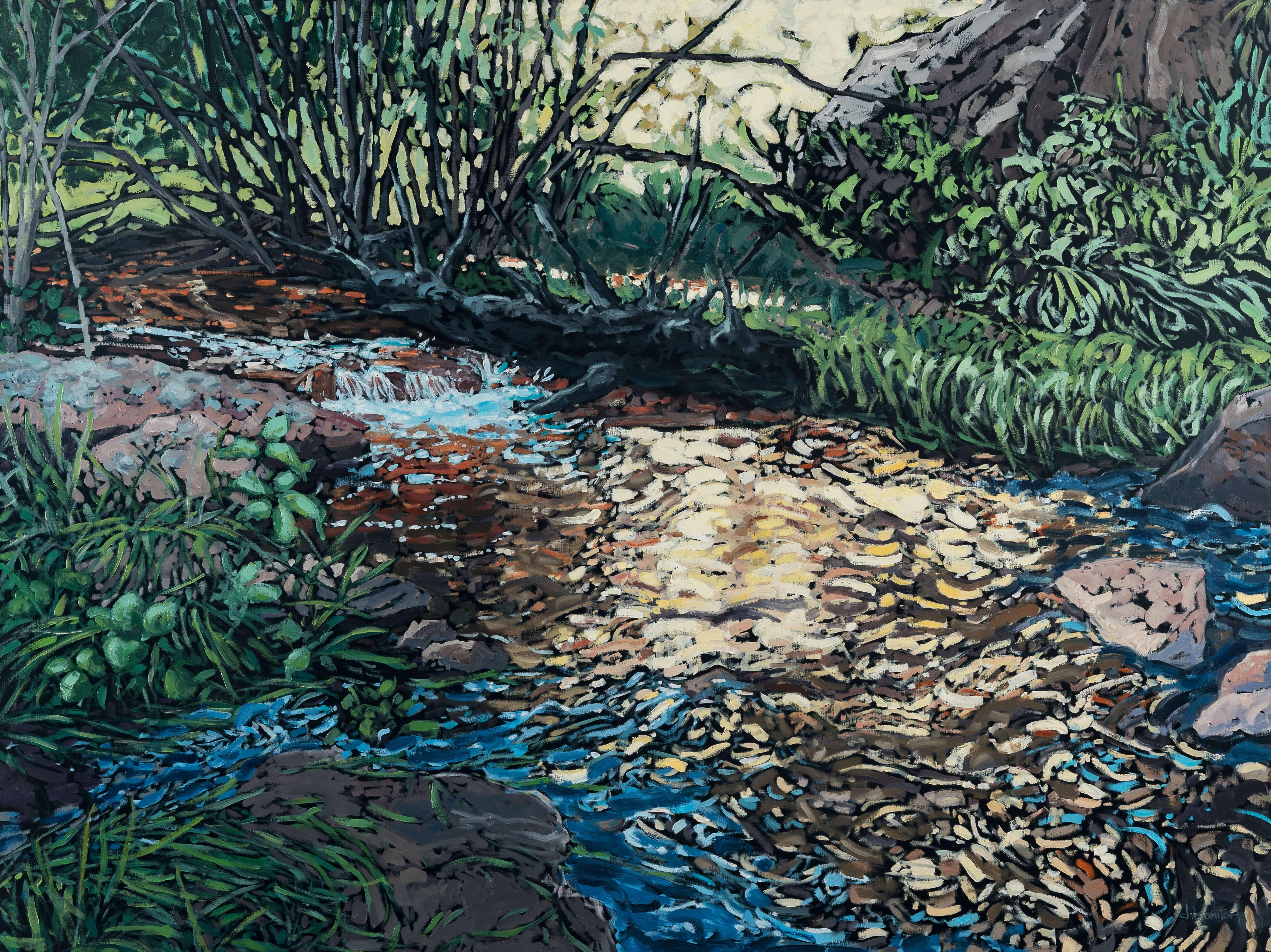 "El ritmo de la luz" (2022) de Deb Komitor, Pintura al óleo original