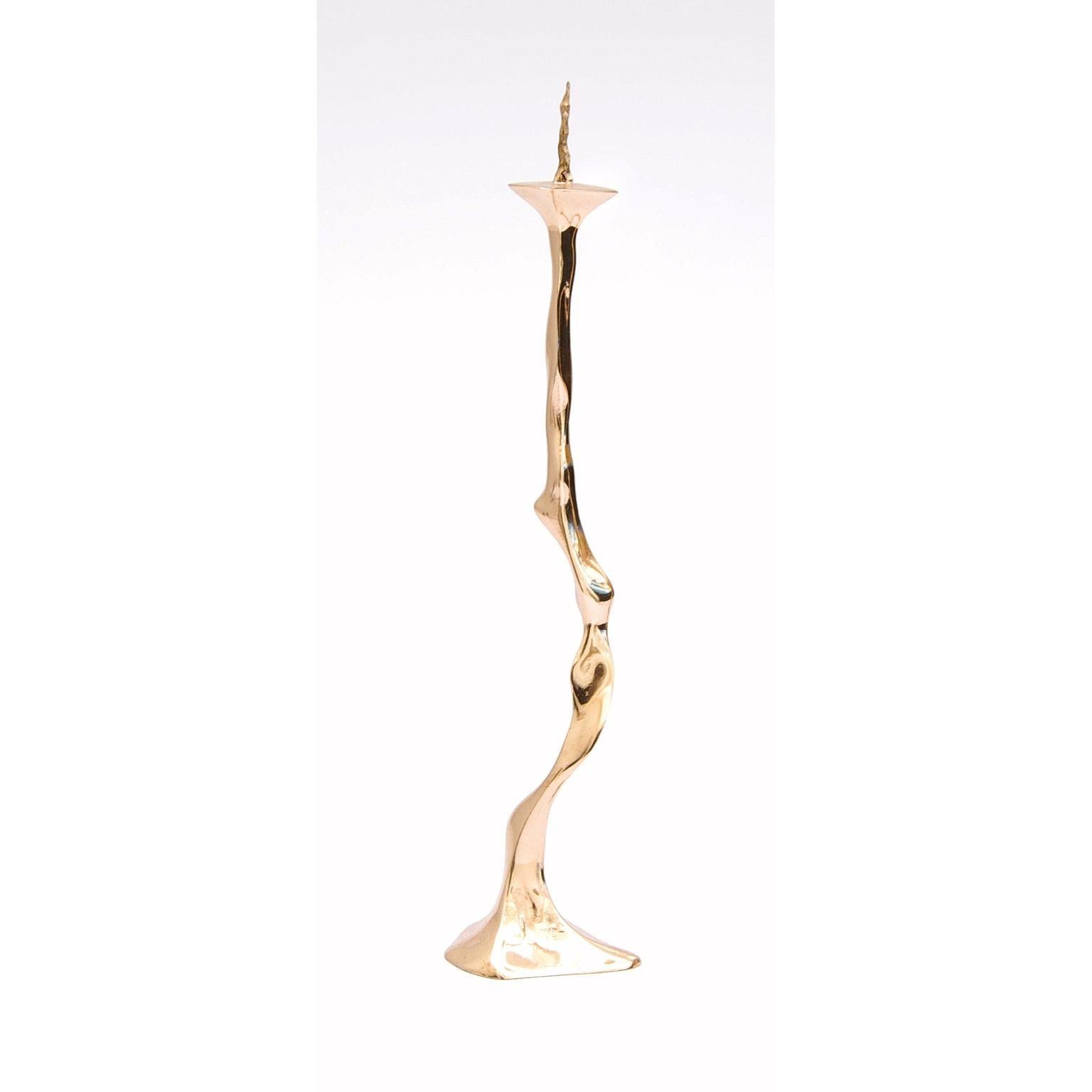 Debbie candlestick by Fakasaka Design
Dimensions: W 6 cm D 5 cm H 24 cm each.
Materials: polished bronze.

 FAKASAKA is a design company focused on production of high-end furniture, lighting, decorative objects, jewels, and