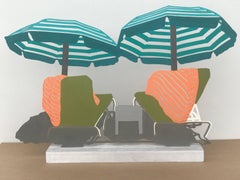 Sunny Day Aqua Sculpture Metal Hand Painted Aluminum Walk Around