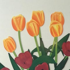 Twelve Tulips Large  Aluminum 3D Wall Painting