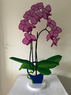 Violet Painted both sides Aluminum cutout Michael's Orchid Life size