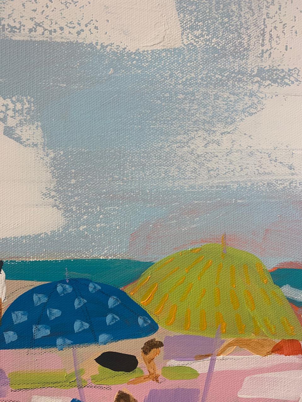 painting beach umbrellas