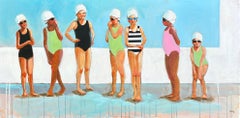 "In Between" swimmers, gathering, poolside, goggles