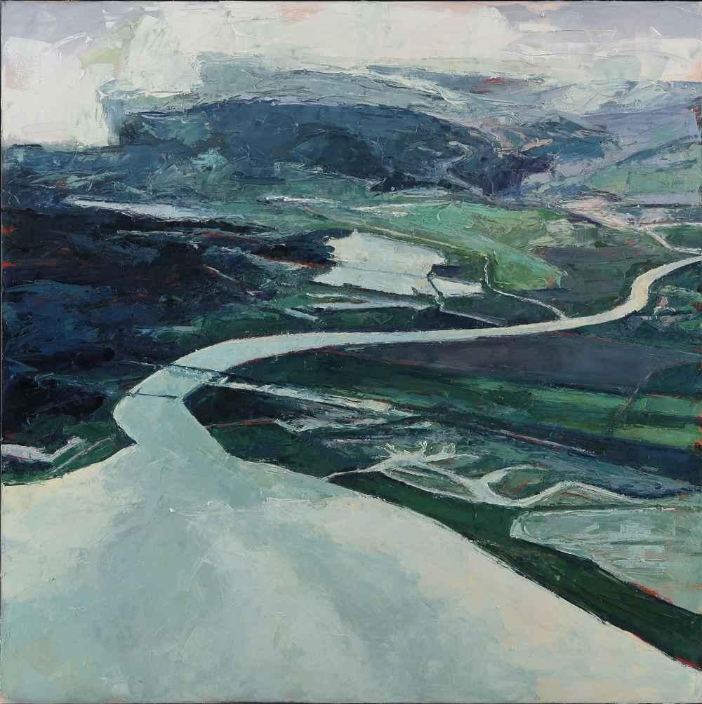 Debbie O'Brien Landscape Painting - Mouth of the Petaluma River