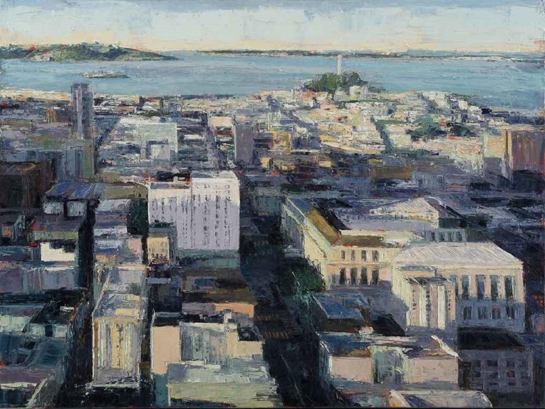 Debbie O'Brien Landscape Painting - View from the Grand Hyatt