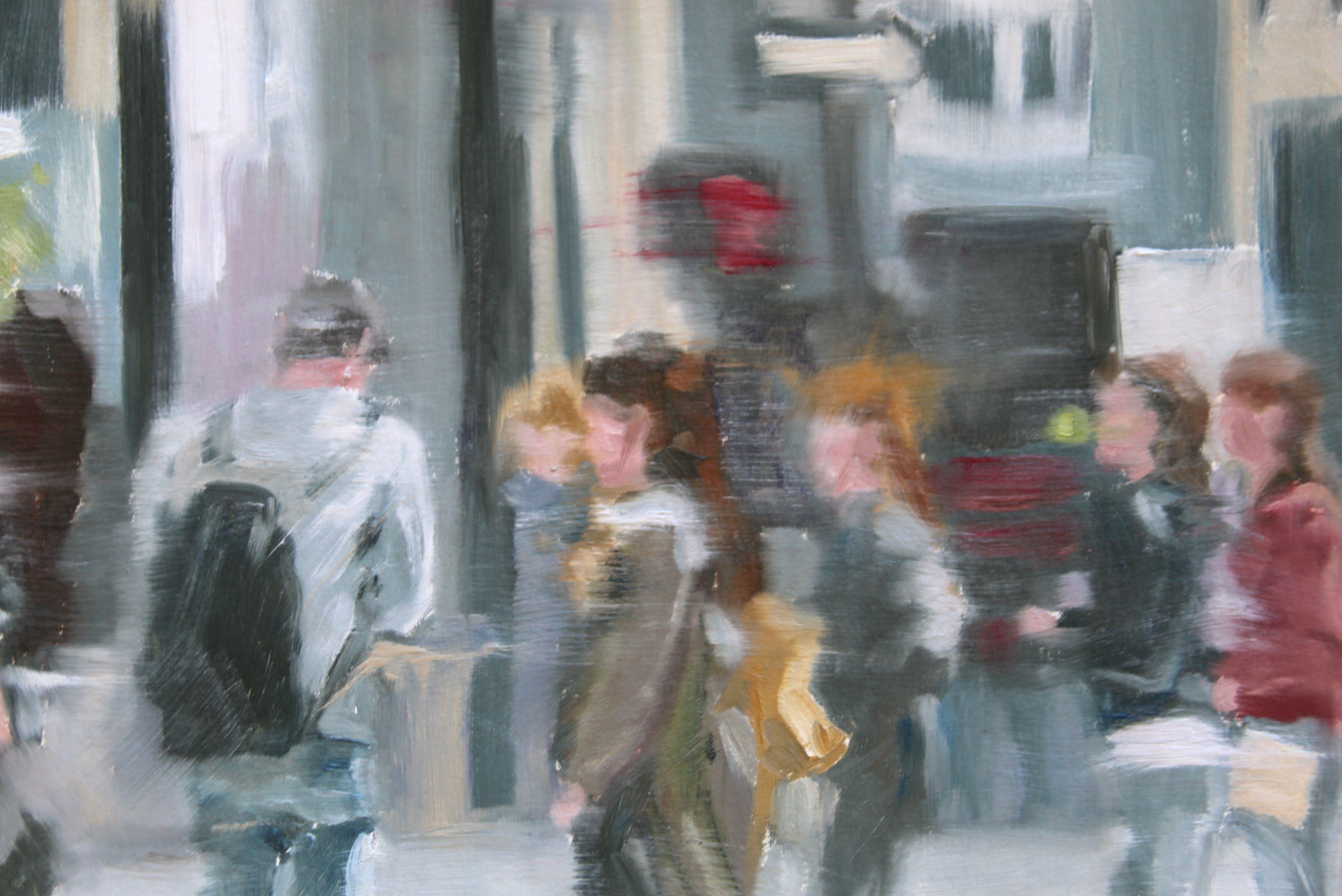 People Watching, Painting, Oil on Paper For Sale 1