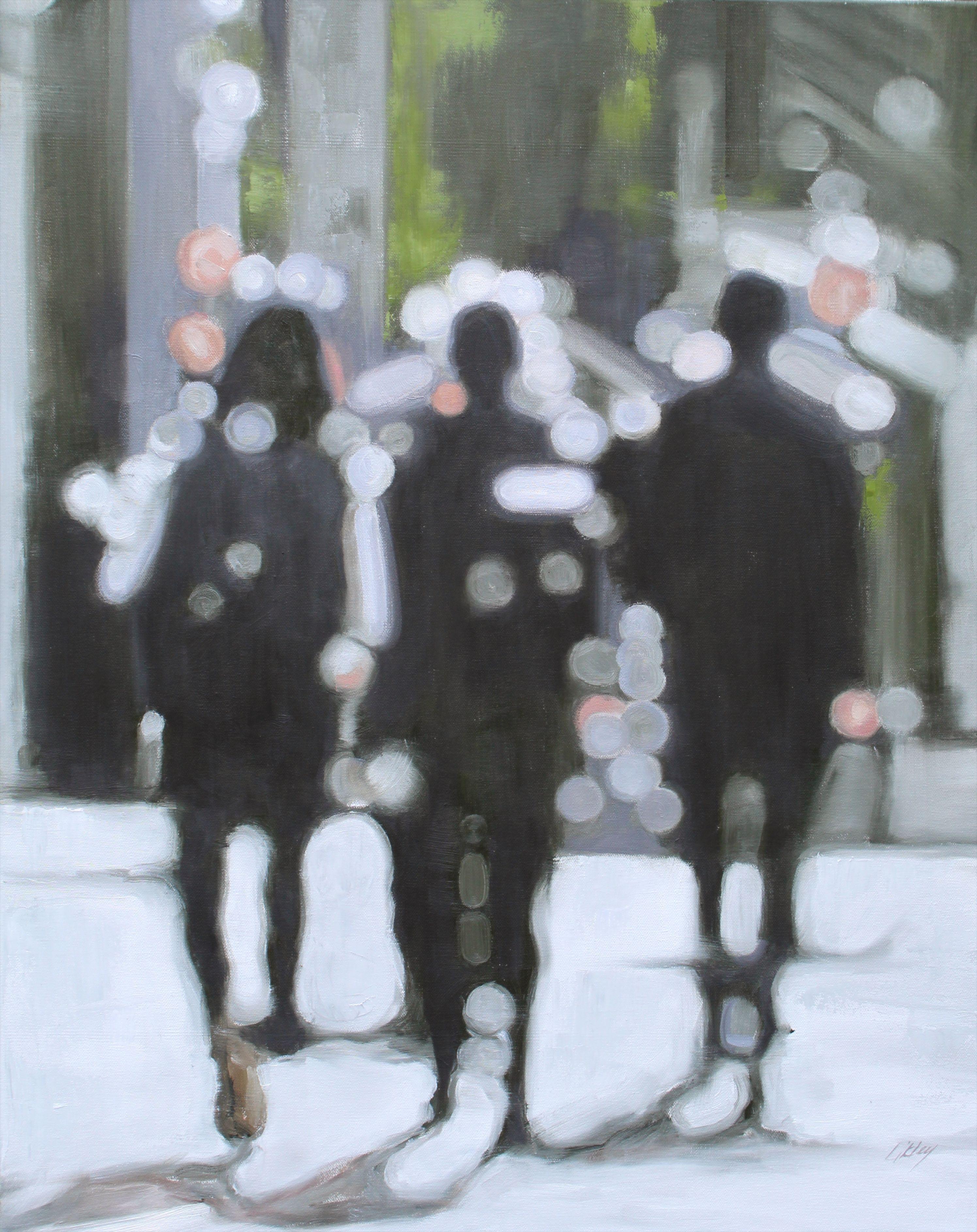 As the light silhouetted the friends walking together it only intrigued me to see them more clearly. The painting has 1.5" finished sides and is ready to hang. :: Painting :: Contemporary :: This piece comes with an official certificate of