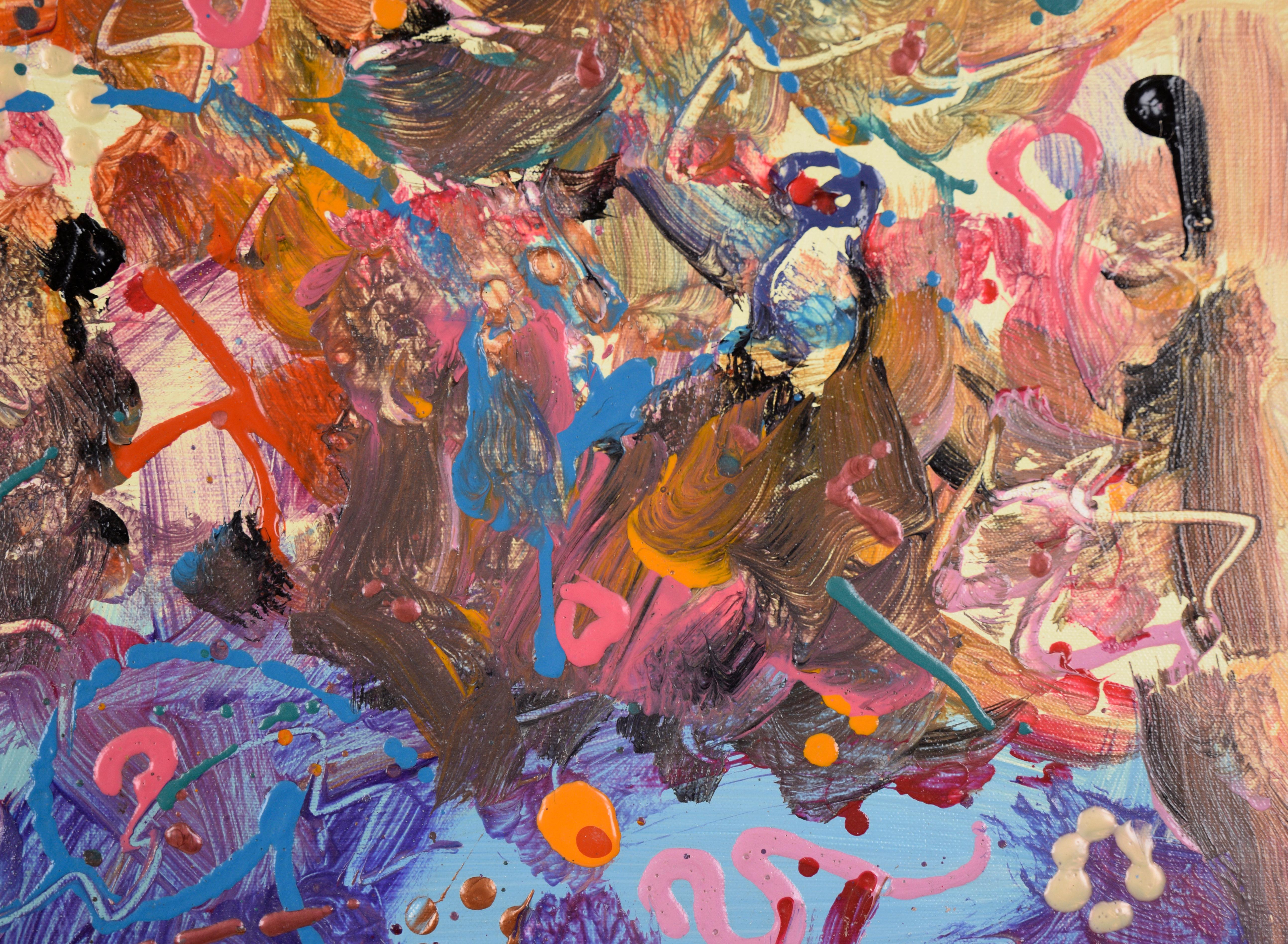 „Cosmic Enzymes on the Loose“ Abstrakt-expressionistische Komposition aus Acryl im Angebot 2
