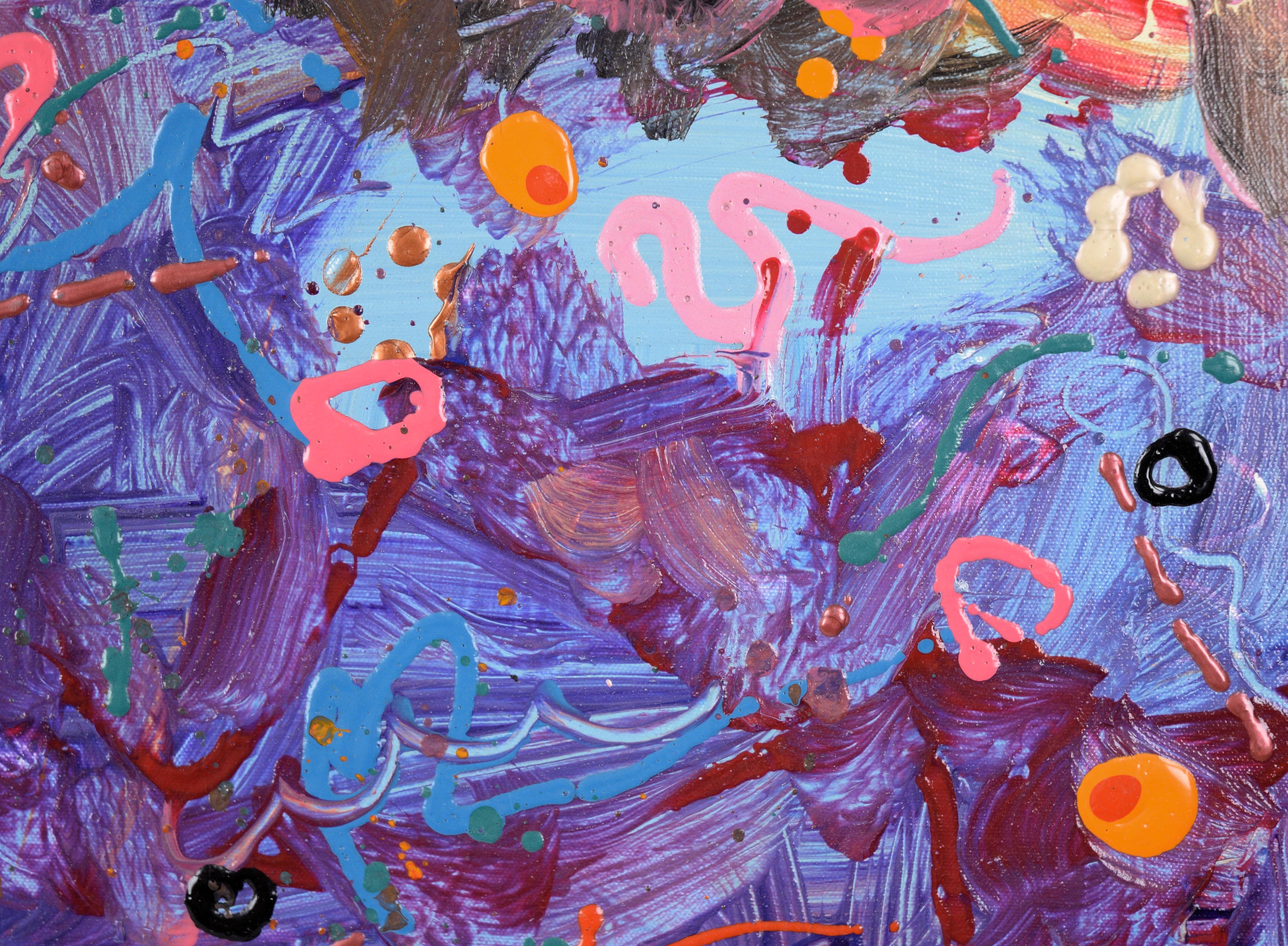 „Cosmic Enzymes on the Loose“ Abstrakt-expressionistische Komposition aus Acryl im Angebot 3