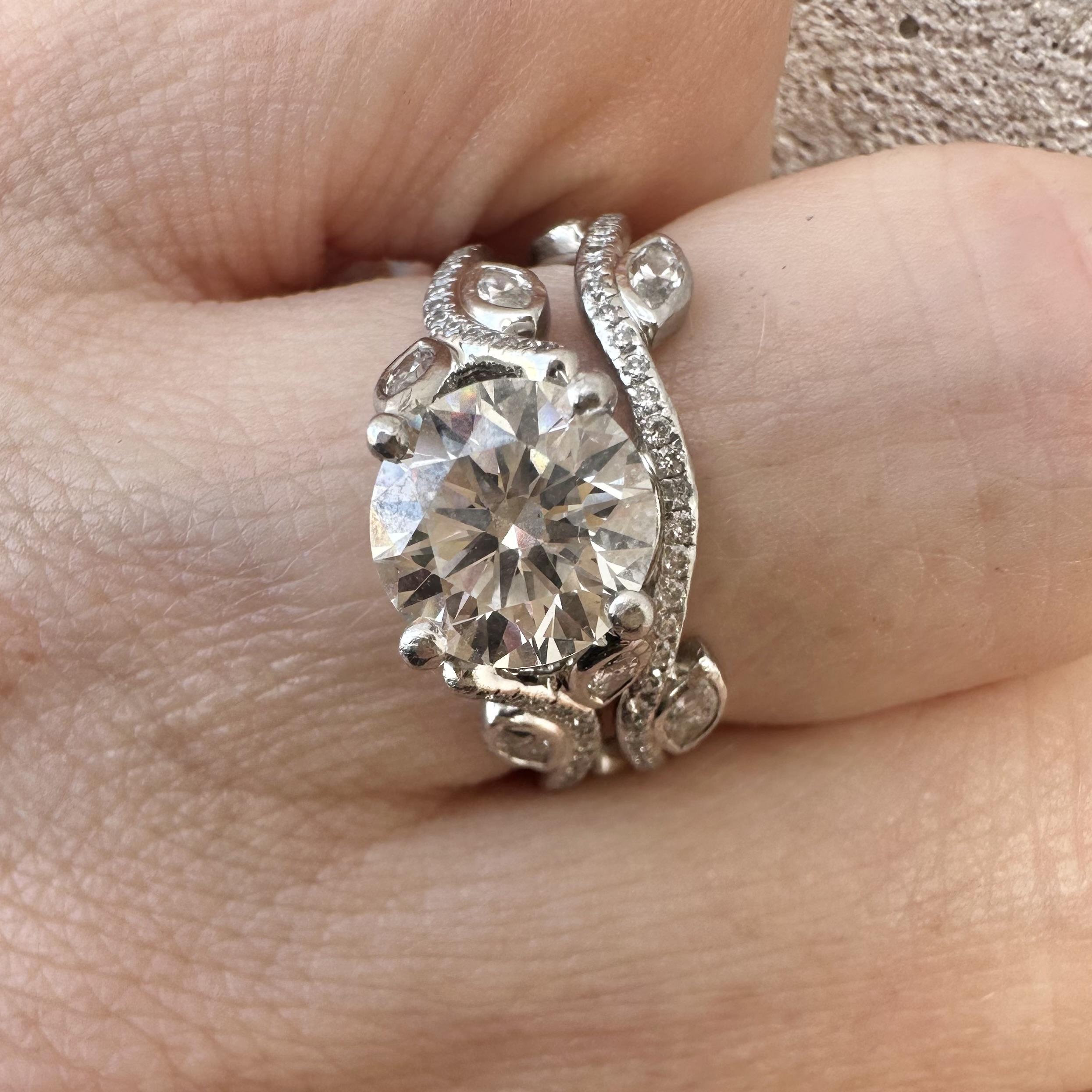 ADONIS ROSE ROUND BRILLIANT DIAMOND RING

1.60 CARAT
VS2 CLARITY
J COLOUR

Can be sized (please ask us)
Retail: $31,000

ADONIS ROSE WEDDING BAND - Retail $4,150

Total carat weight: 0.55ct
Material: Platinum
Dimensions: Width: 1.55mm, Depth: 1.7mm
