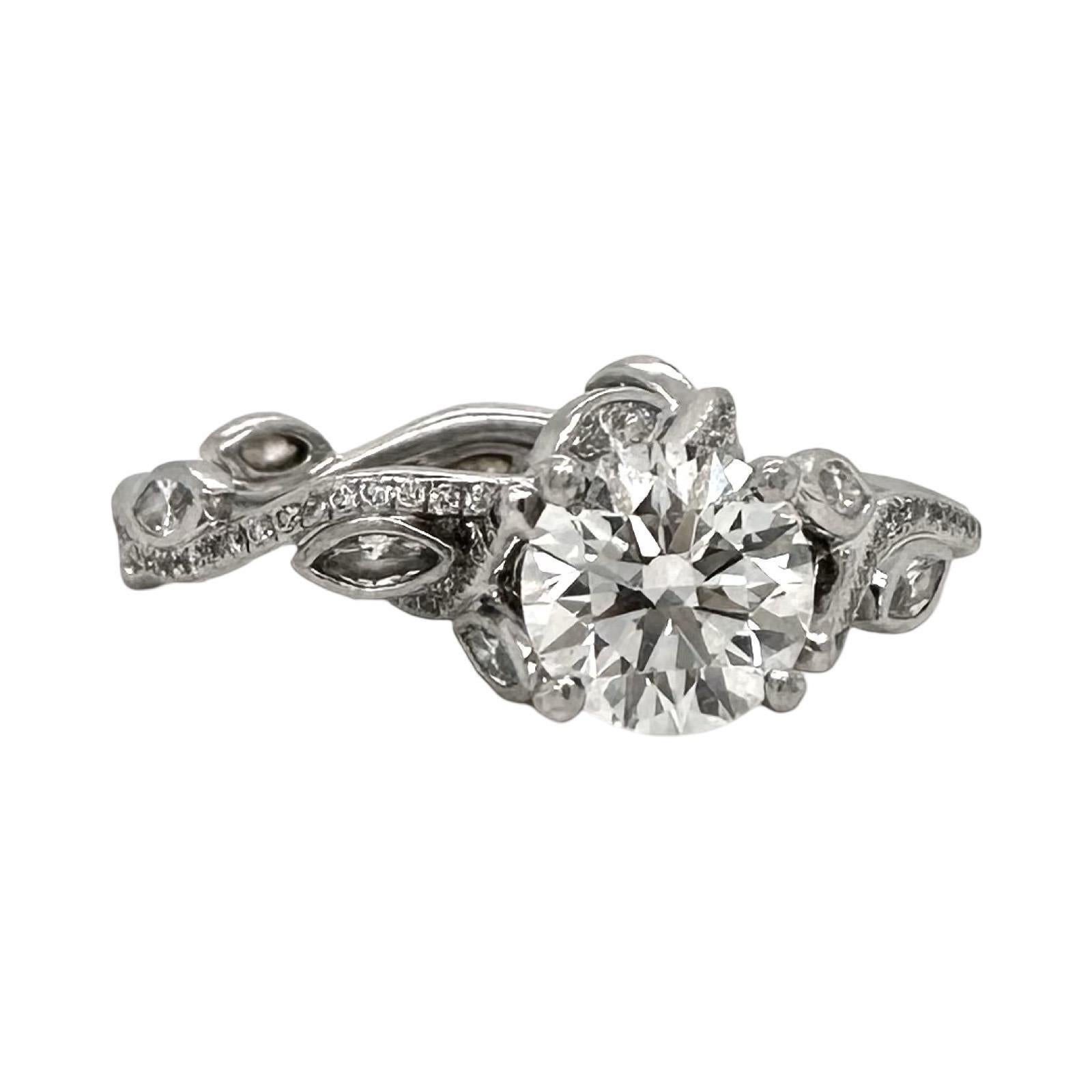 Round Cut DeBeers Adonis Rose 1.6 ct Diamond Engagement Ring with DeBeers Wedding Band! For Sale