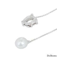 DeBeers Diamond and Pearl Pendant