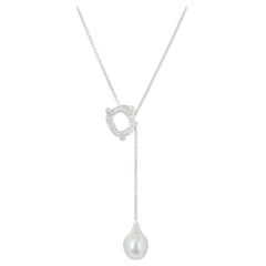 DeBeers Diamond and Pearl Pendant