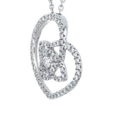 DeBeers Enchanted Lotus .39 Carat Diamond White Gold Pendant Necklace