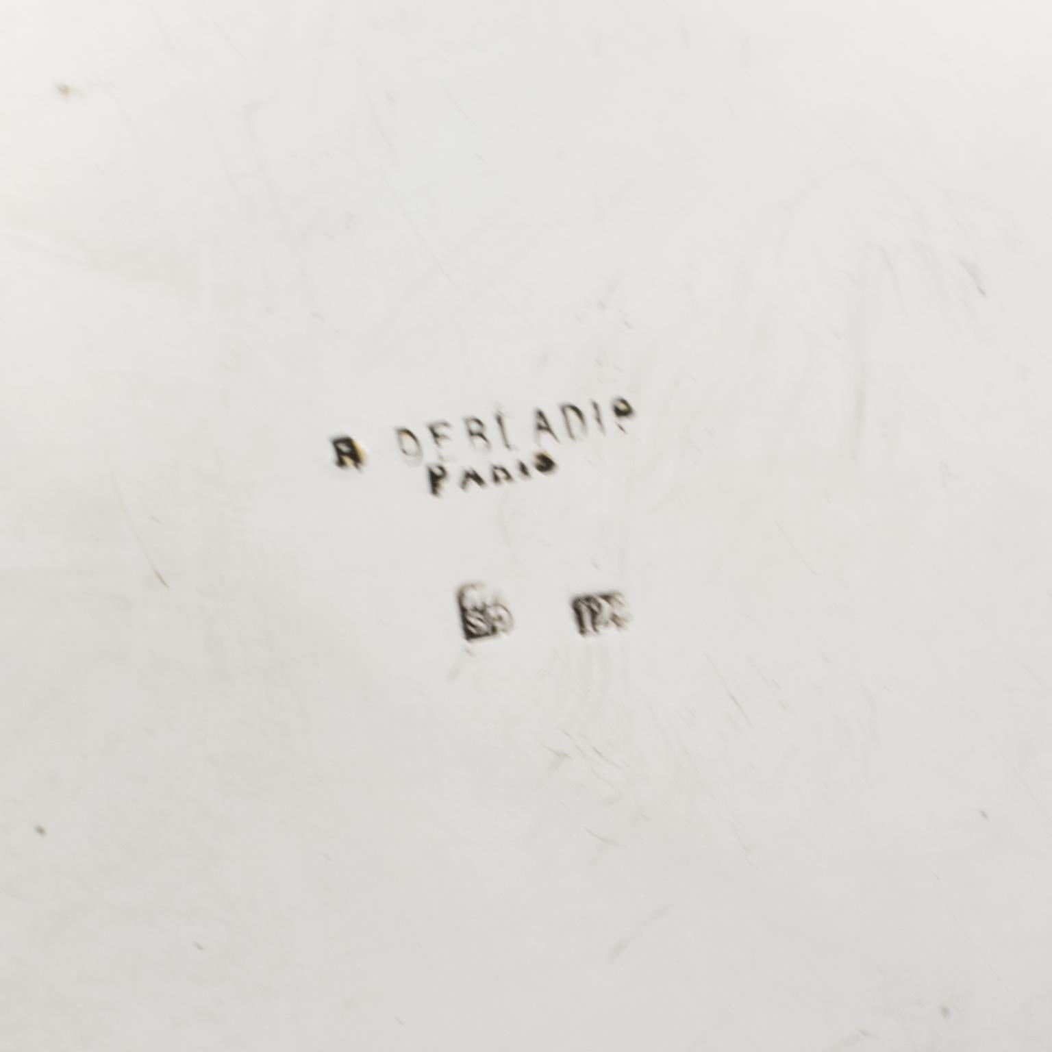 Debladis Paris, versilberte Art-Déco-Schachtel aus Kork, 1940er-Jahre im Angebot 2