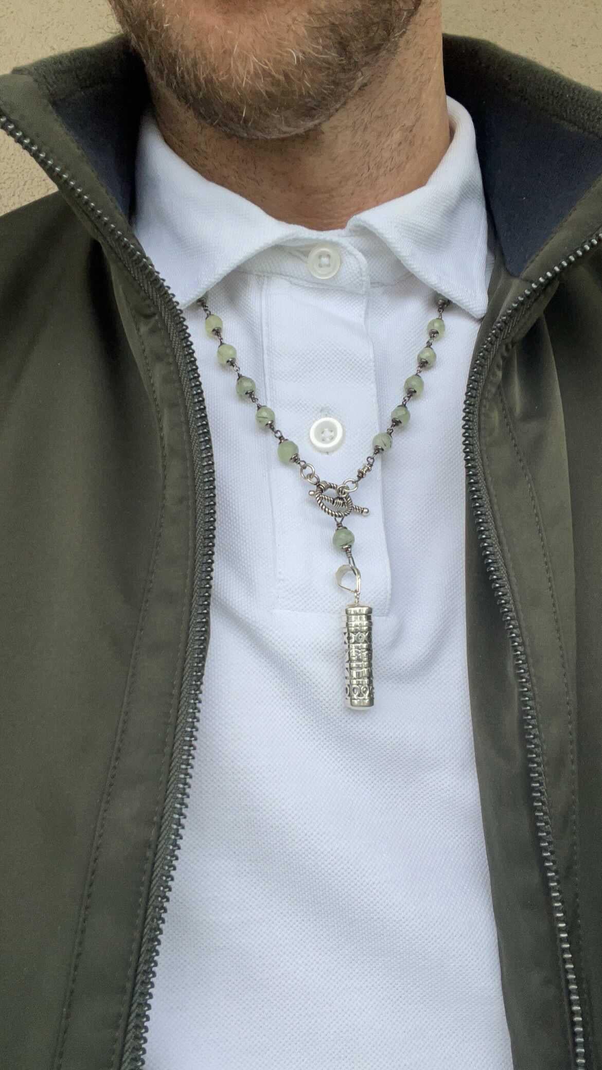 Story Behind the Jewelry
A unique and intriguing gemstone, Prehnite adds a fresh green glow to any piece of jewelry. The necklace is adorned with an authentic ornate silver locket pendant that can hold anything from a prayer to intentions or even a