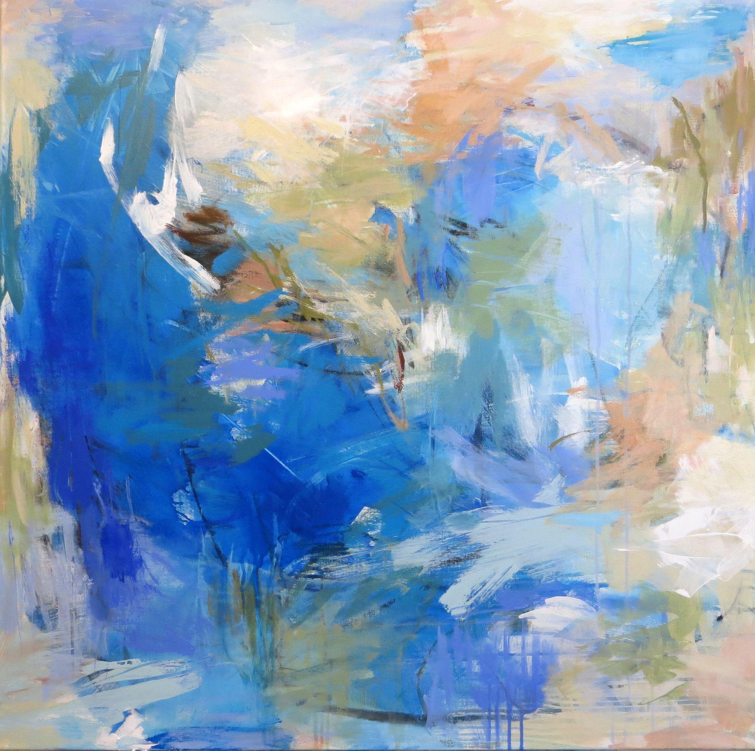 Abstract Painting de Debora Stewart - Sonata azul, Pintura, Acrílico sobre lienzo