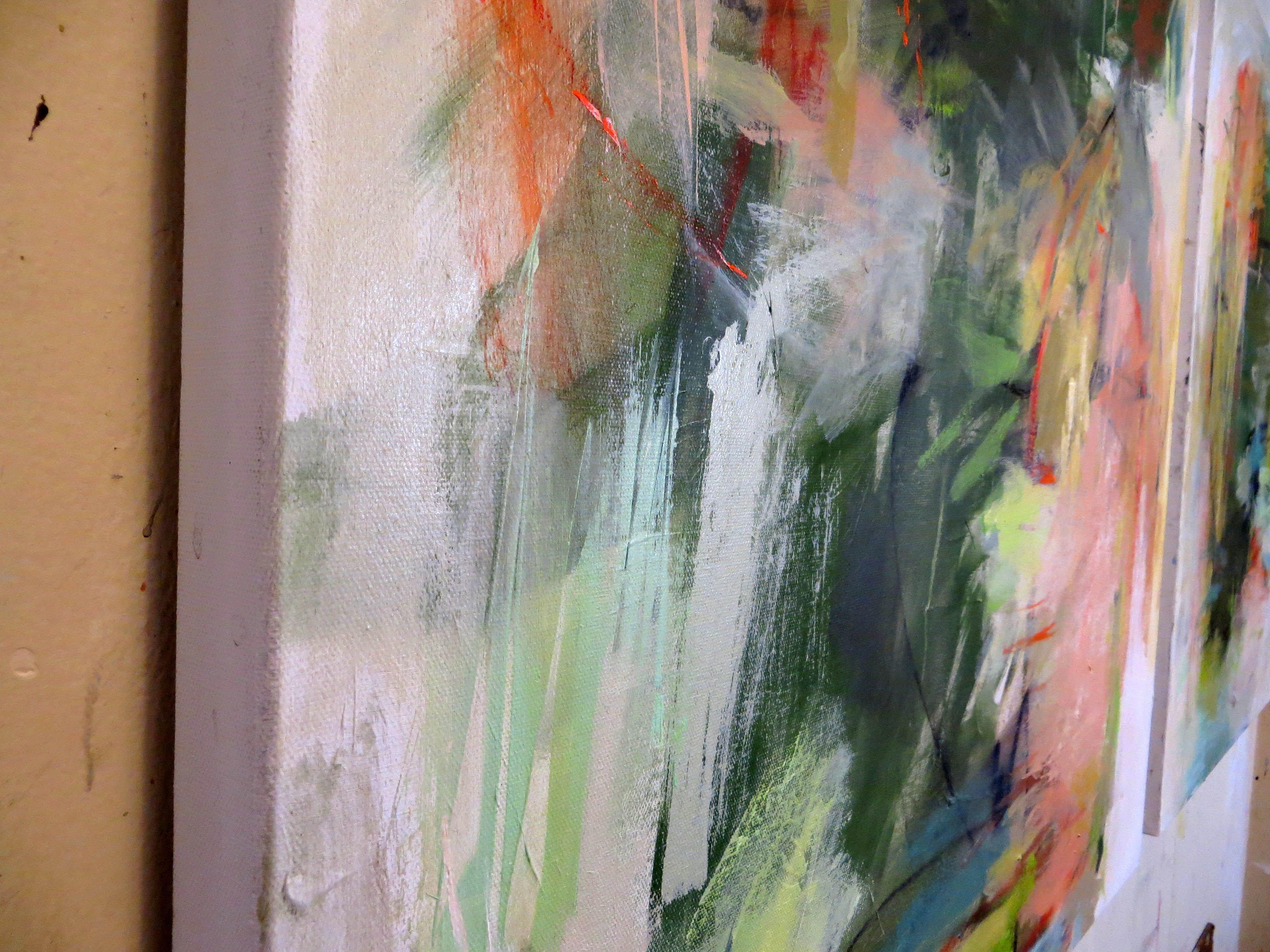 Acrílico sobre lienzo para envolver en galería con los lados pintados de blanco. Acabado con barniz de archivo.  Con cable para colgar.  Firmado al dorso.  Inspirado en la naturaleza :: Pintura :: Abstracta :: Esta obra viene con un certificado