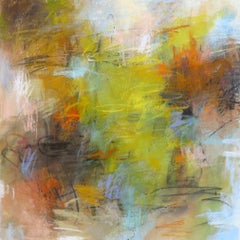 Green River by Debora Stewart, Framed Pastel on Paper Abstract Painting