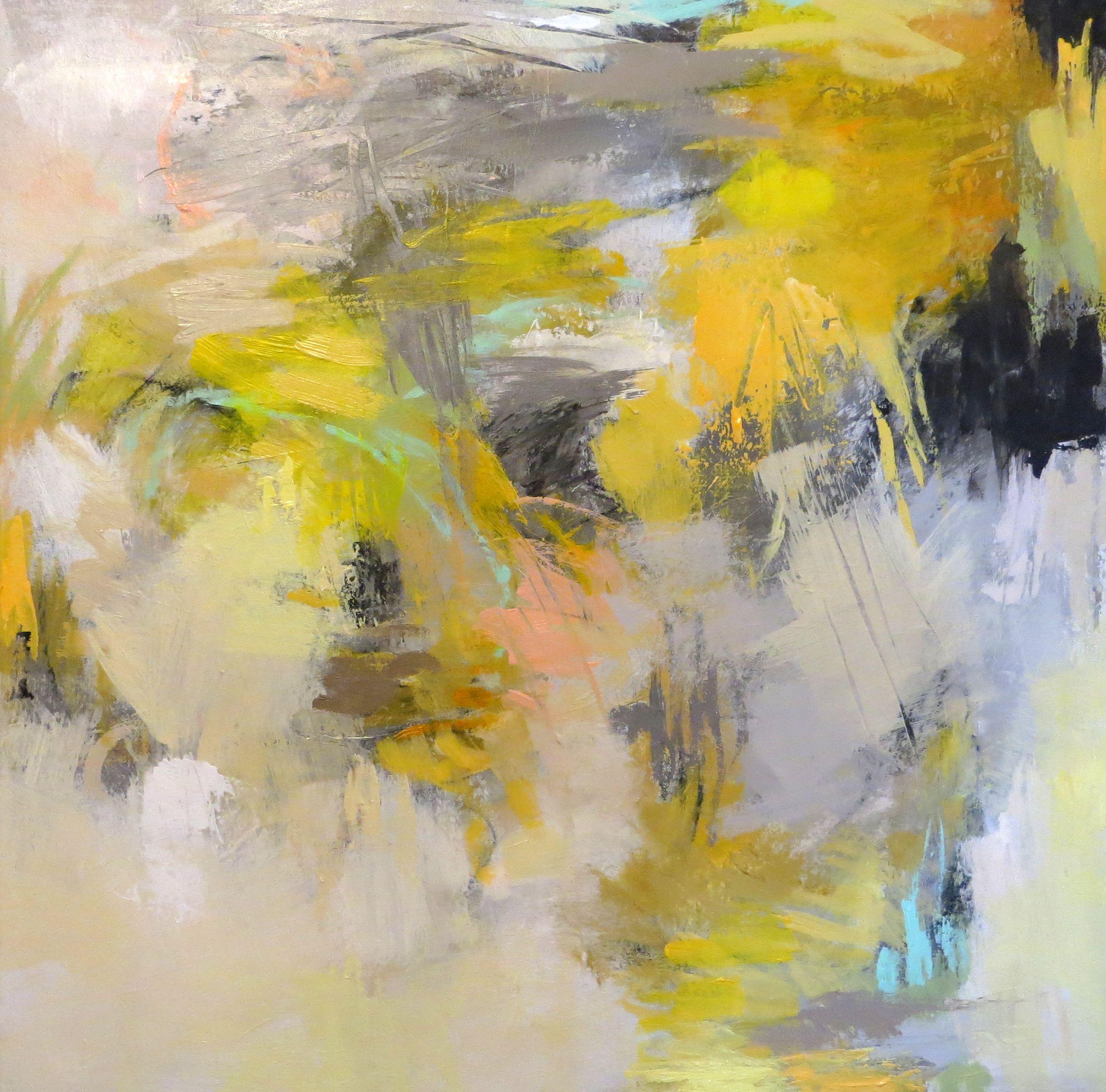 Debora Stewart Abstract Painting - Jardin Jaune, Painting, Acrylic on Canvas