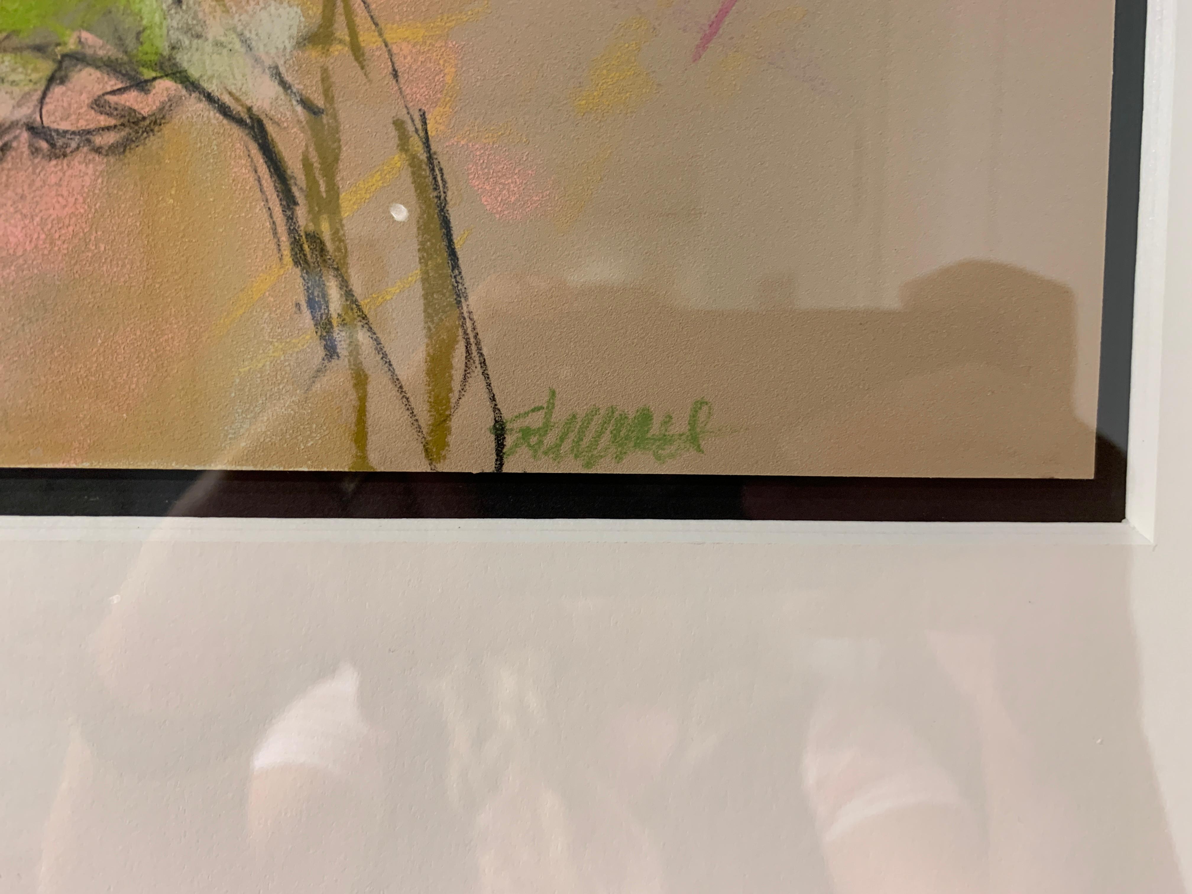 Monet's Irises I by Debora Stewart, Framed Pastel and Mixed Media Work on Paper 3