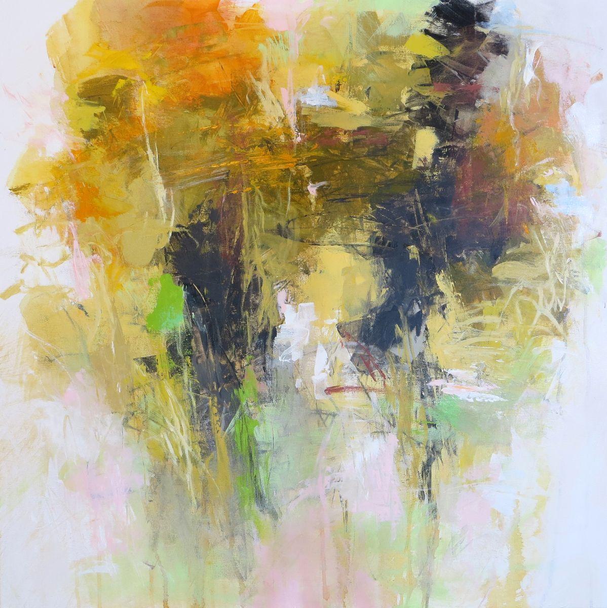 Abstract Painting Debora Stewart - Peinture du matin d'octobre, acrylique sur toile