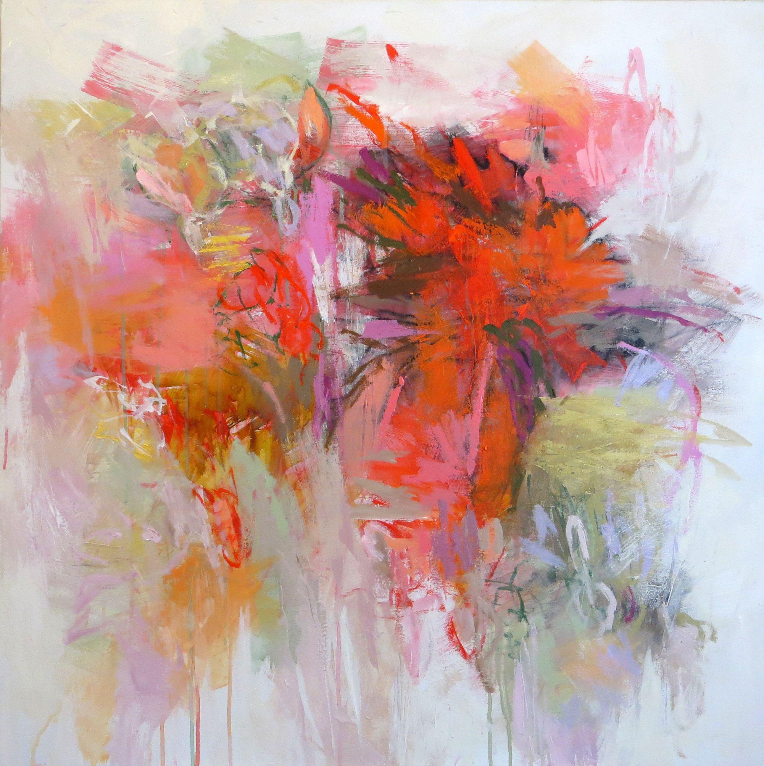 Debora Stewart Abstract Painting - Summer Garden, Painting, Acrylic on Canvas