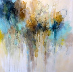 The Garden Wall, Debora Stewart Large Abstract Acrylic on Canvas Painting