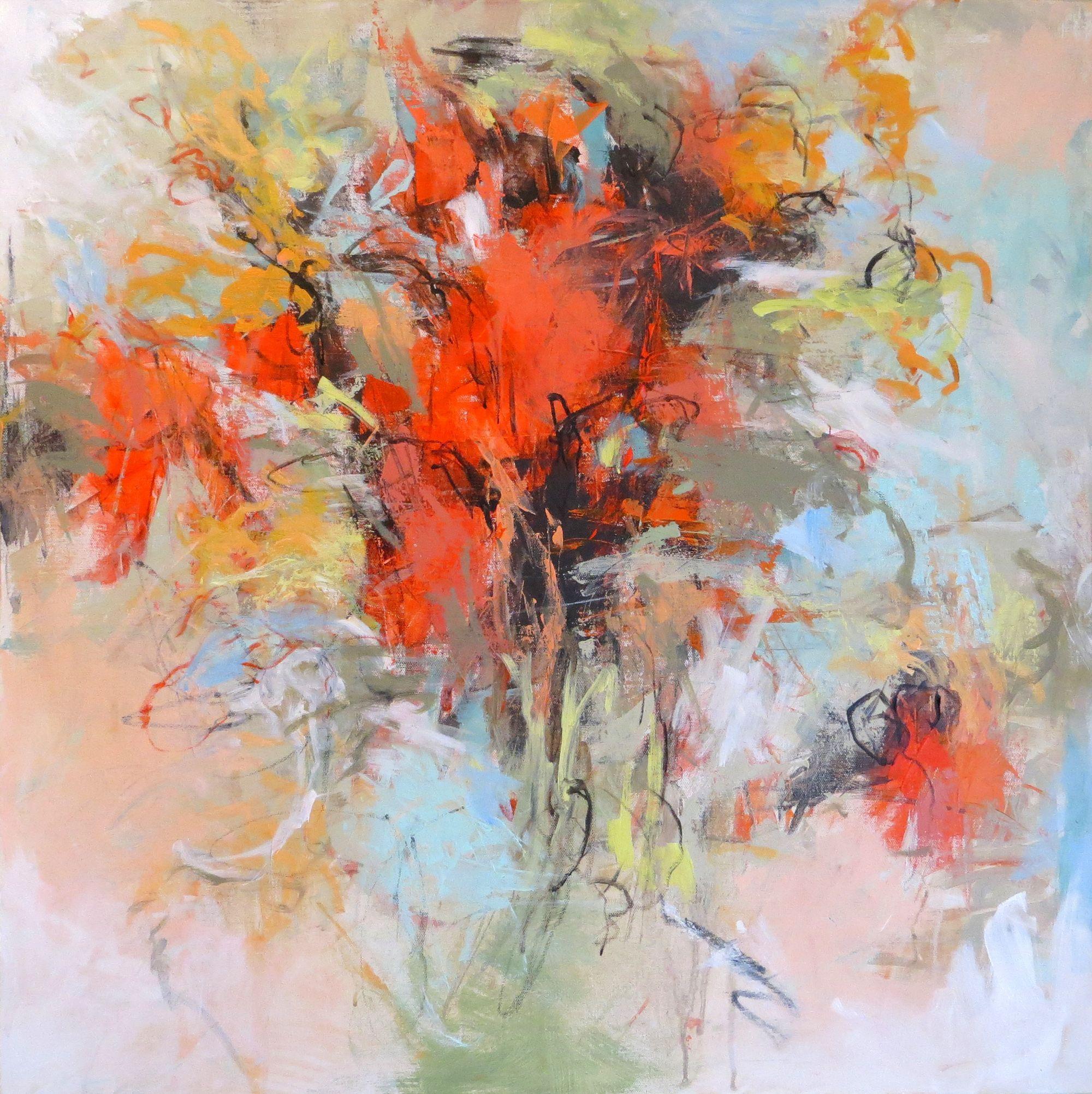 Debora Stewart Abstract Painting - There Were Flowers, Painting, Acrylic on Canvas