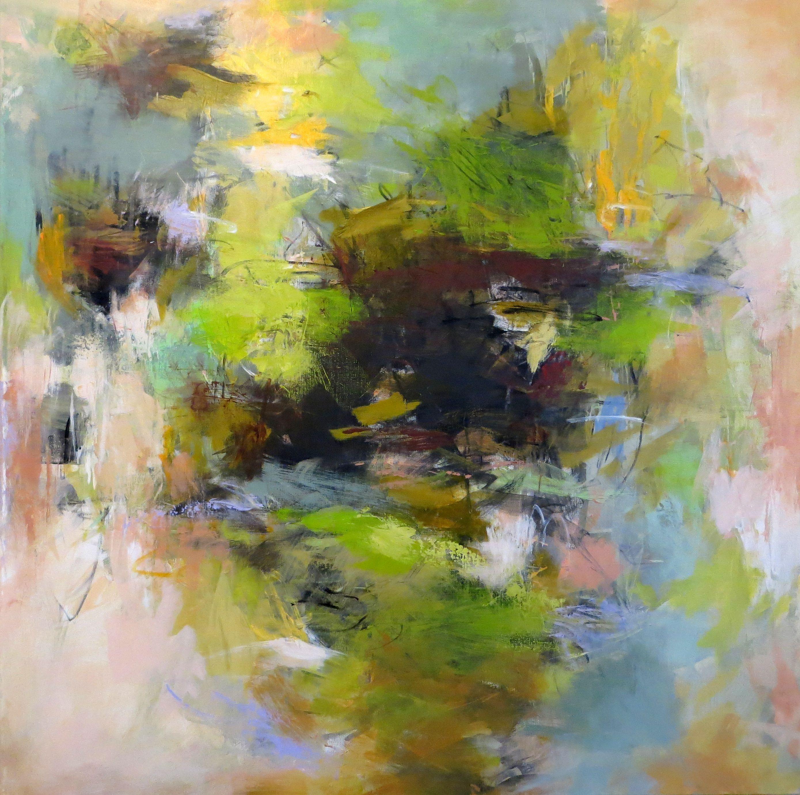 Debora Stewart Abstract Painting - Verdant, Painting, Acrylic on Canvas