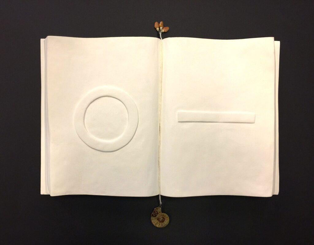 "The Fossil Record is an Open Book 0/–", Unique Handmade Artist Book - Mixed Media Art by Deborah & Glenn Doering