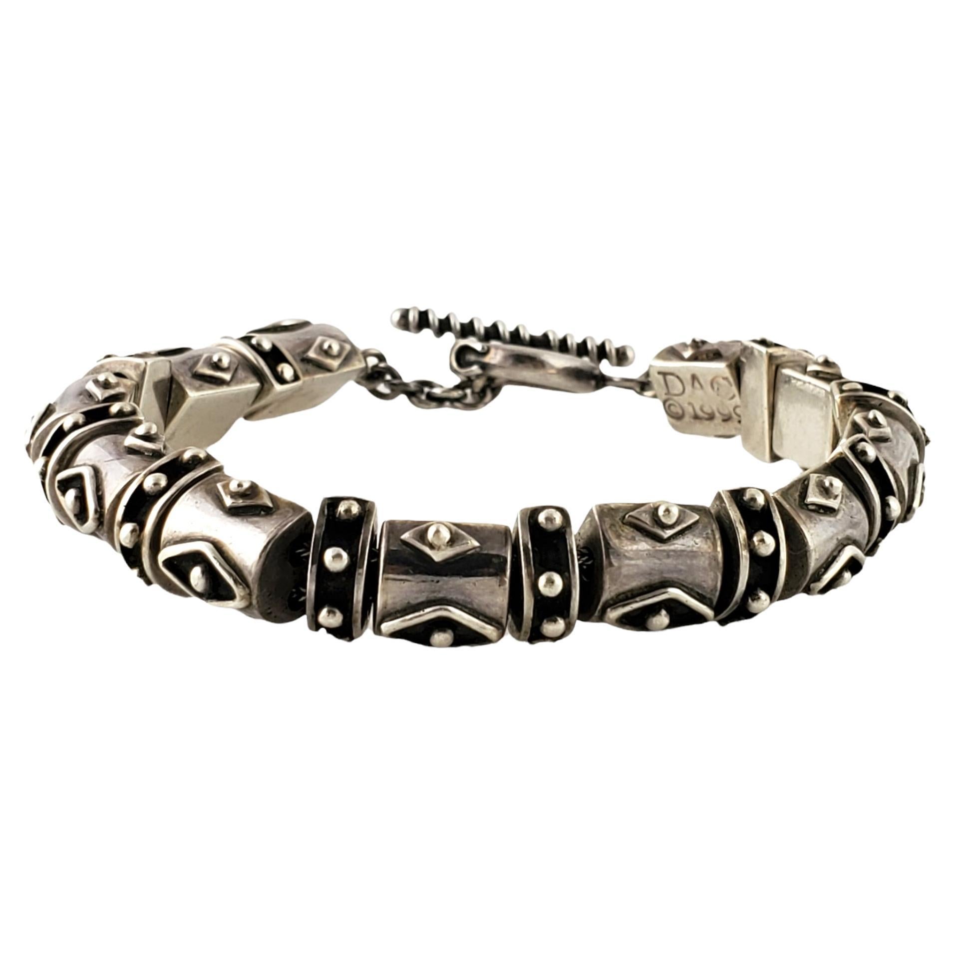 Deborah Armstrong Sterling Silver Chunky Bead Toggle Bracelet For Sale
