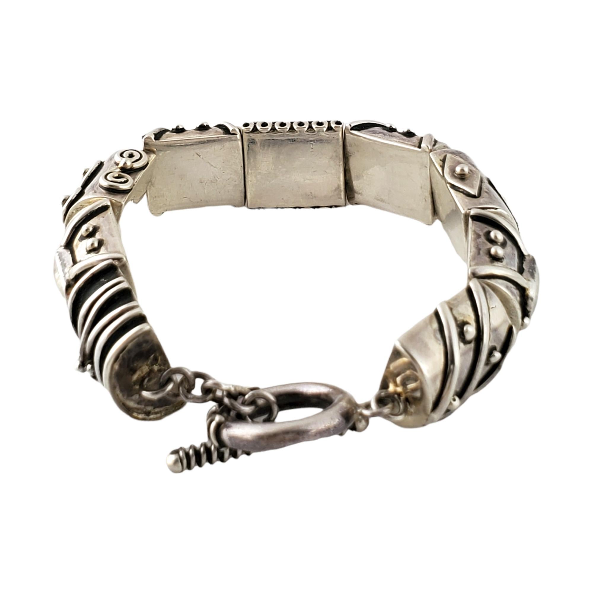 Deborah Armstrong Sterlingsilber schillerndes Cabochon-Stein-Kronleuchter-Armband im Zustand „Gut“ in Washington Depot, CT