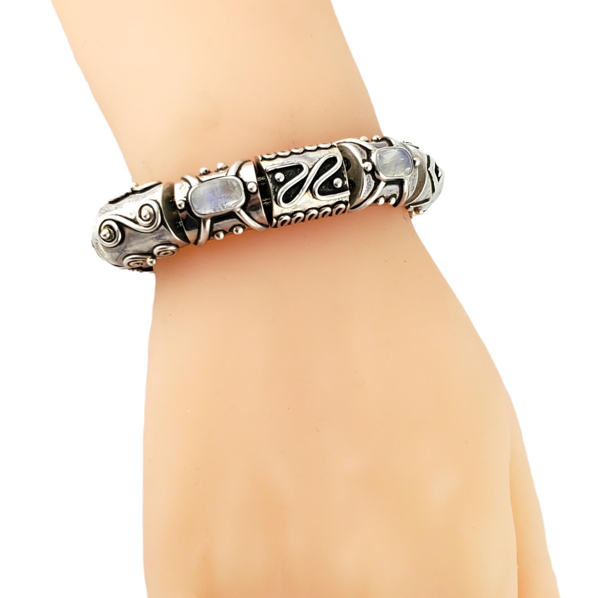Deborah Armstrong Sterlingsilber schillerndes Cabochon-Stein-Kronleuchter-Armband 4