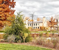 Edsel Ford Haus im Herbst, fotorealistische 8 x 10 Farbfotografie